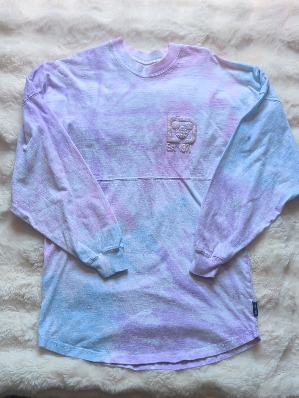 *2 for $40* Disney Tie-Dye Spirit Jersey WDW Long Sleeve Tee in Pastel Blue XS